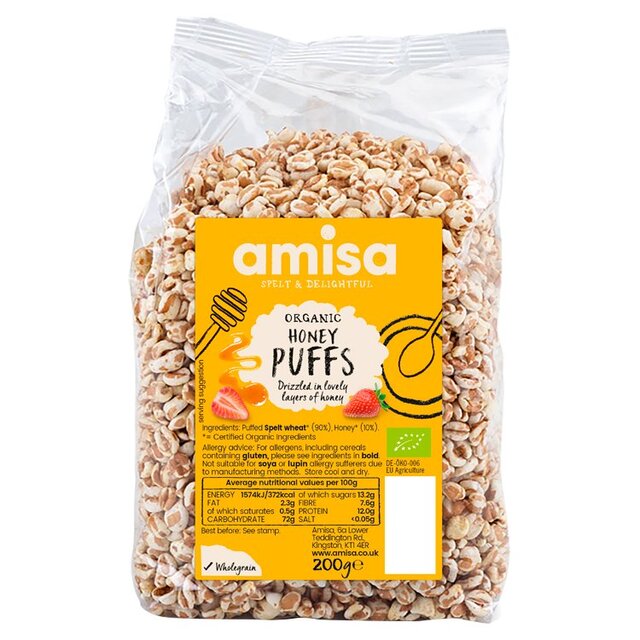 Amisa Organic Spelt Honey Puffs   200g - McGrocer