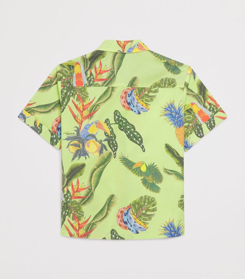 Roberto Cavalli kids tropical print shirt for 4-14 years, imported from the UK