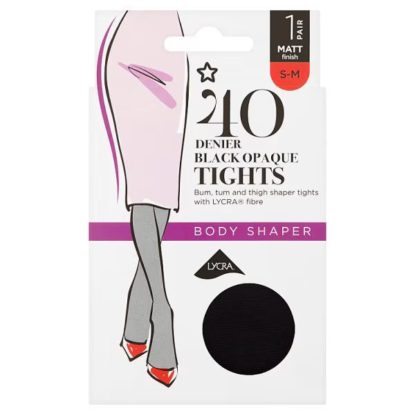 Superdrug Body Shaper Tights Black S/M (British brand)