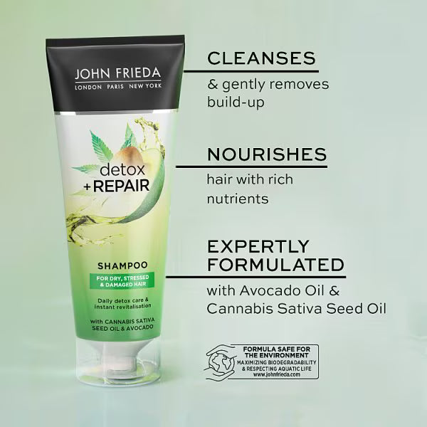 John Frieda Detox and Repair Shampoo for Dry Hair 250ml - British product