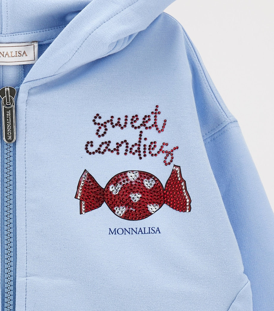 Monnalisa children's stretch-cotton zip hoodie for 2-12 years, imported from the UK