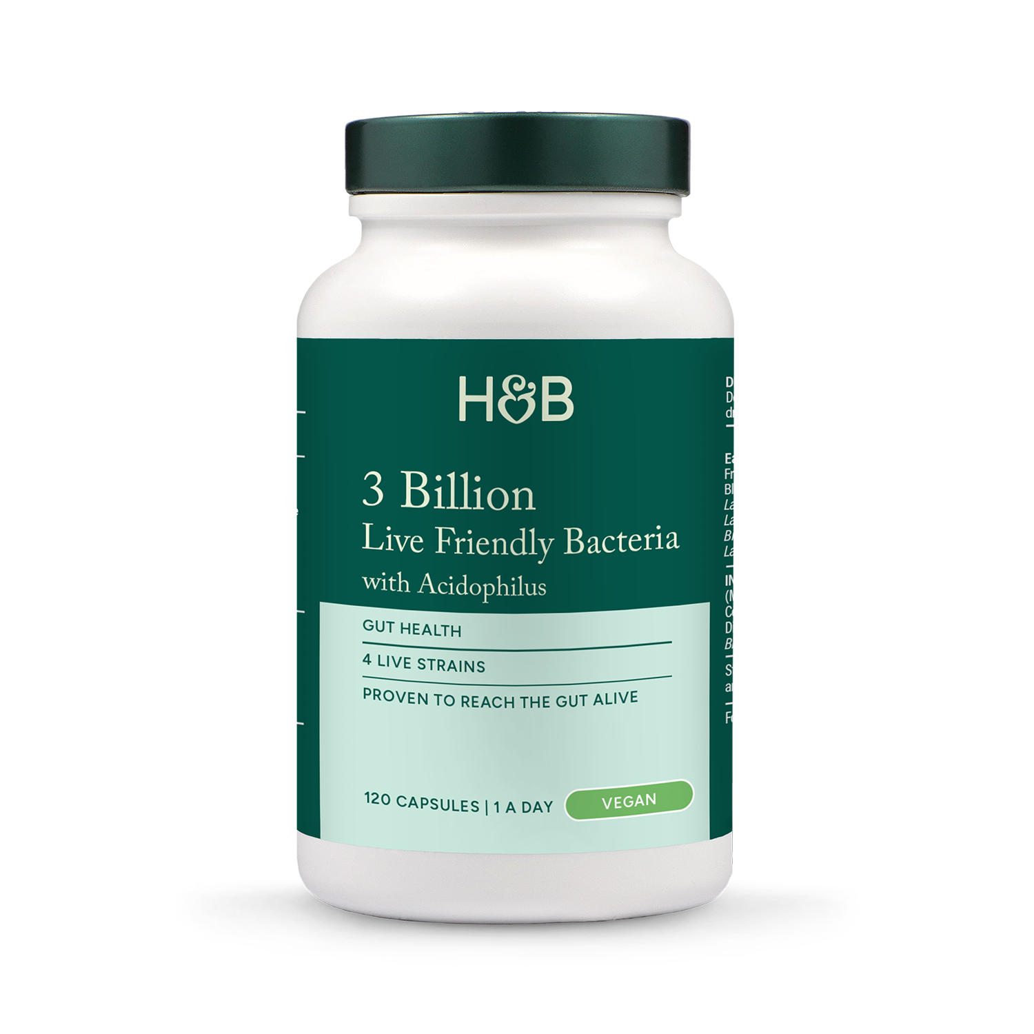 Holland & Barrett Live Friendly Bacteria with Acidophilus 3 Billion 120 Capsules - 998979