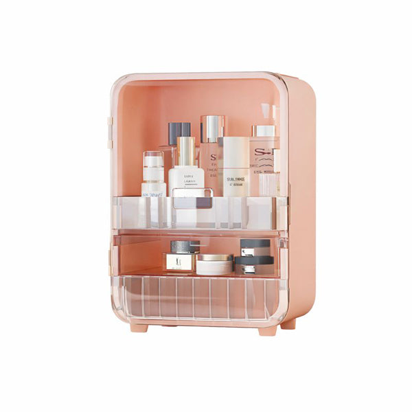 Livingandhome pink makeup organizer with mirror, UK version
