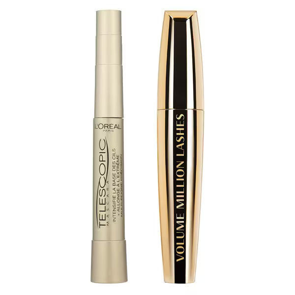 L'Oreal Paris Telescopic and Volume Million Lashes Mascara Bundle Black, UK version