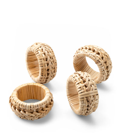 Maison Margaux Set of 4 Wicker Napkin Rings Tableware 5cm