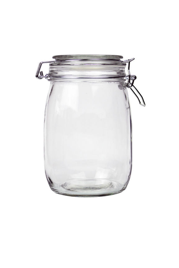 George Home Clear Glass Clip Lid Canister - McGrocer