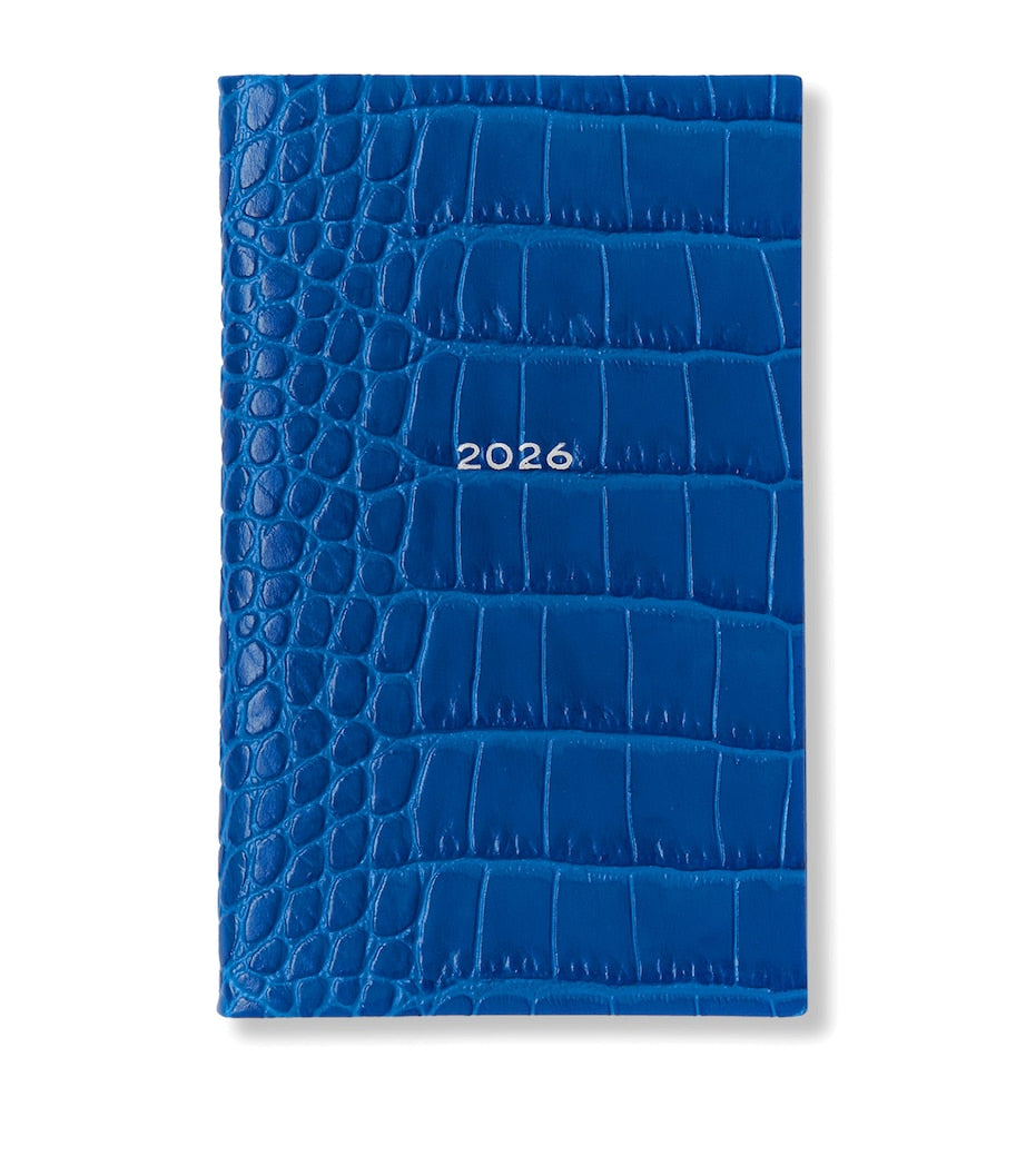 Smythson Mara leather croc-embossed Panama 2026 pocket diary (British brand)