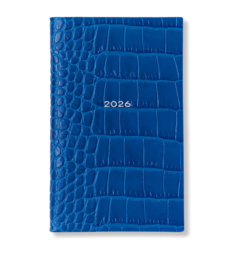 Smythson Mara leather croc-embossed Panama 2026 pocket diary (British brand)