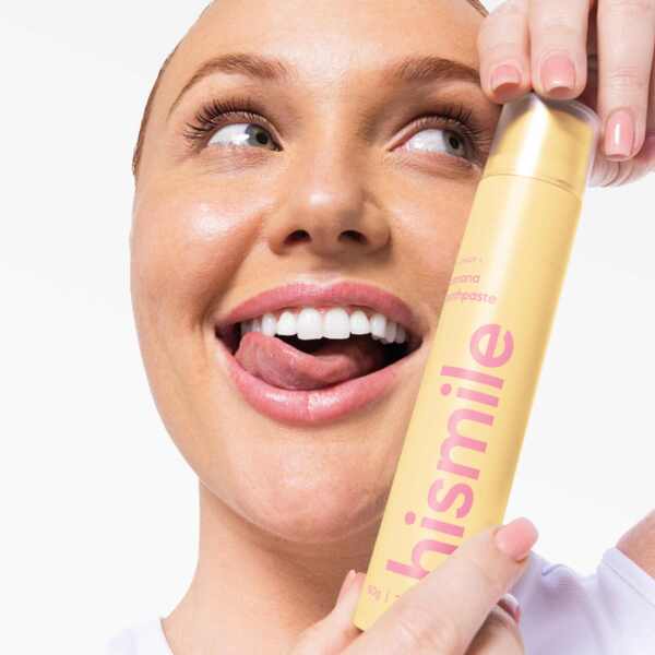 Hismile banana flavoured toothpaste 60g tube, UK version