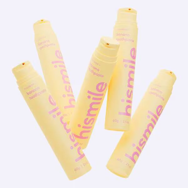 Hismile banana flavoured toothpaste 60g tube, UK version