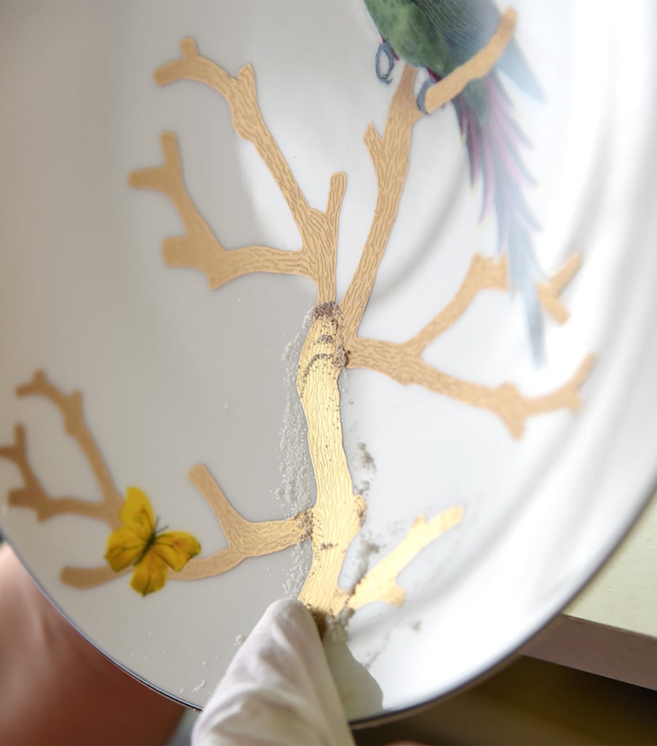 Bernardaud Aux Oiseaux porcelain dinner plate with bird design, 26cm - British product