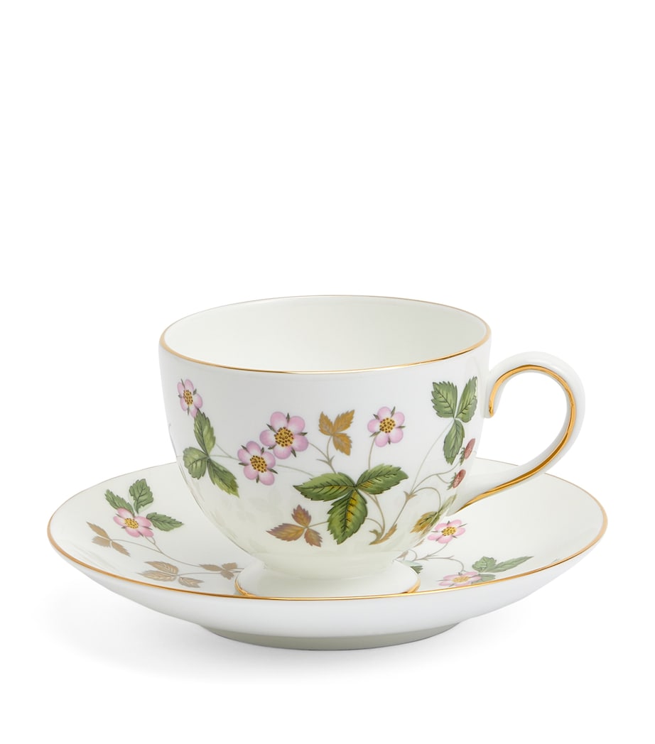 Wedgwood Wild Strawberry teacup and saucer (British brand)