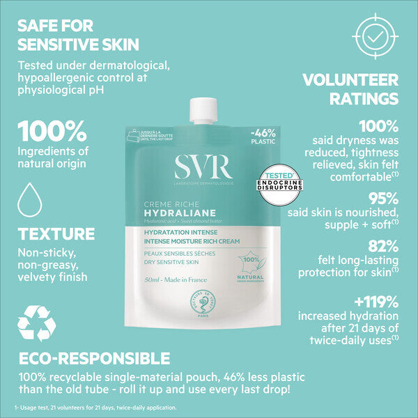 SVR Hydraliane Rich Hyaluronic Acid Moisturiser 50ml (British brand)