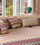 Missoni Home Agadir cushion with zigzag pattern and embroidered tab 40cm x 40cm, imported from the UK