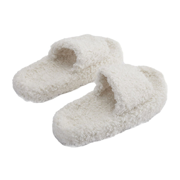 Livingandhome plush open toe slippers, imported from the UK