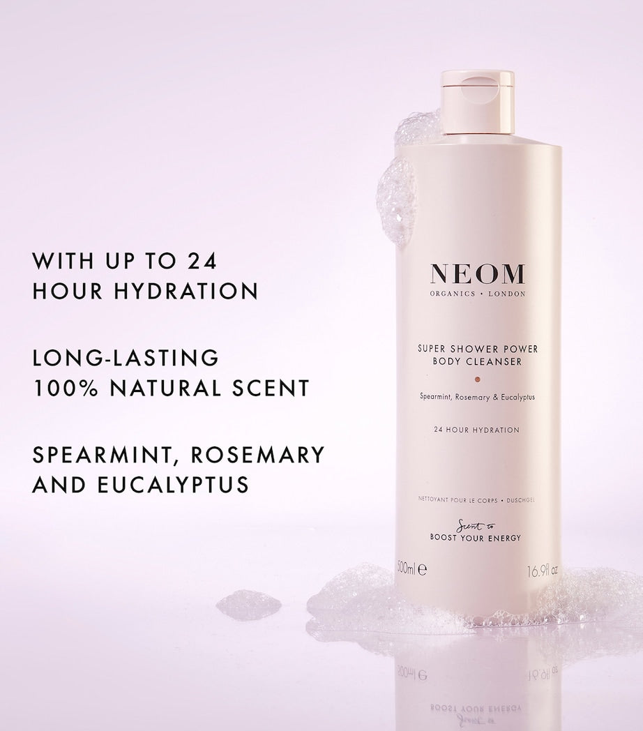 NEOM Super Shower Power Body Cleanser 500ml, imported from the UK
