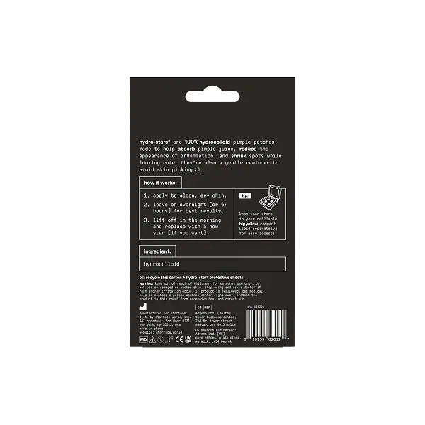 Starface Hydro-Star patches black and white 32ct (British brand)