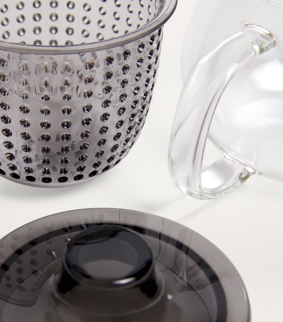 Harrods transparent glass tea pot with contrasting strainer 350ml, UK version