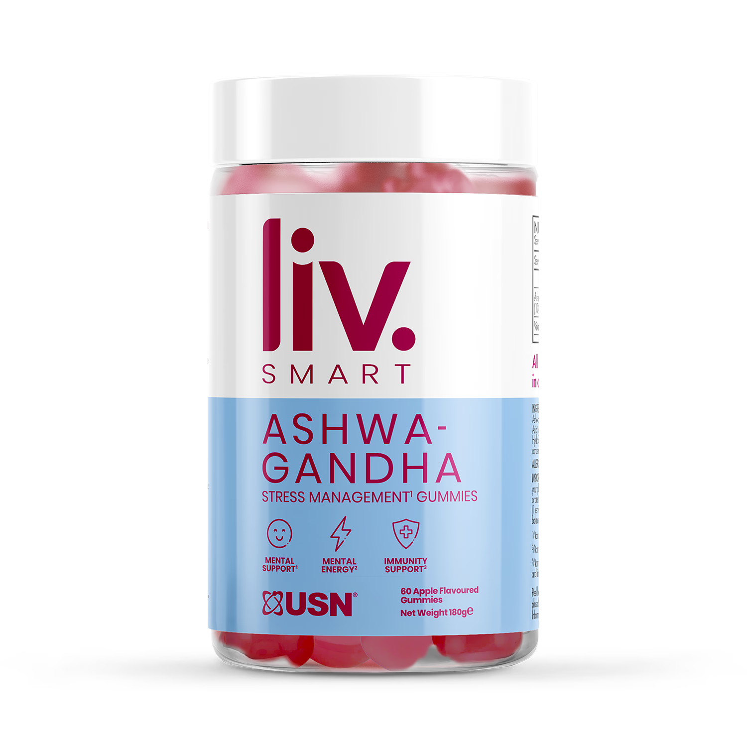 USN LivSmart Ashwagandha Gummies 60 count dietary supplement (British brand)