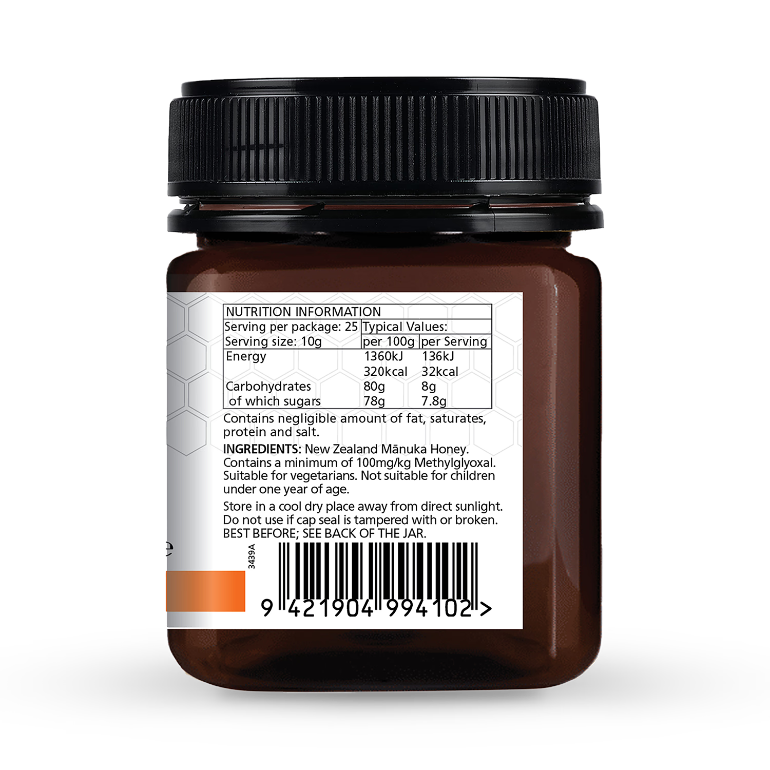 Manuka Lab Monofloral Honey 100 MGO 250g, imported from the UK