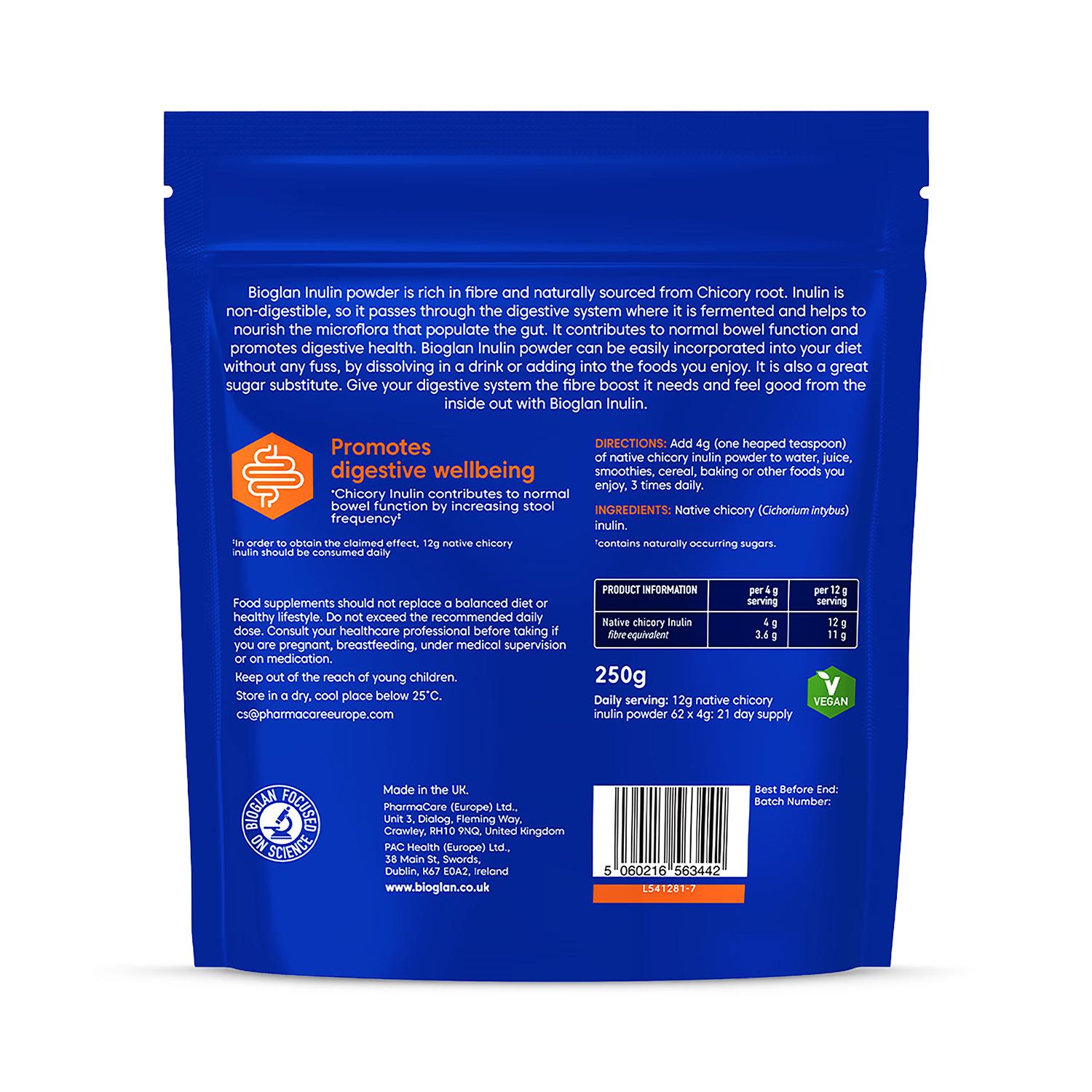 Bioglan Biotic Balance Inulin Powder 250g - British product
