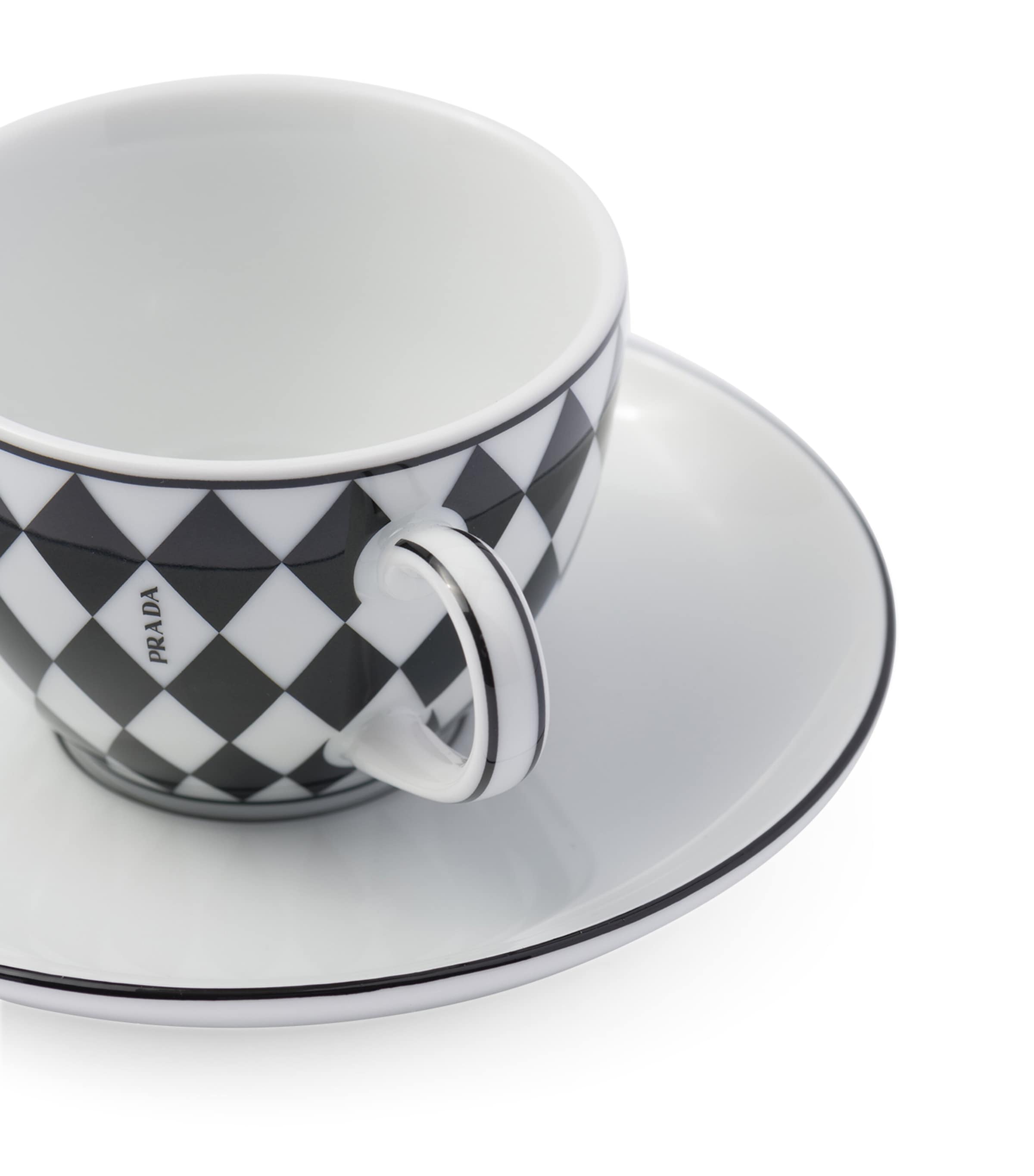 Prada chequerboard coffee cup set of 4, imported from the UK