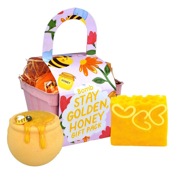Bomb Cosmetics Stay Golden Honey Bath Gift Pack - British product
