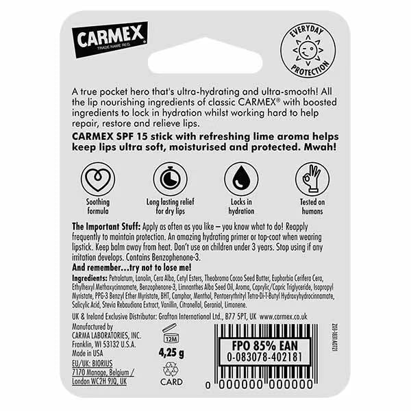 Carmex Ultra Lip Balm Lime Twist 4.25g - British product