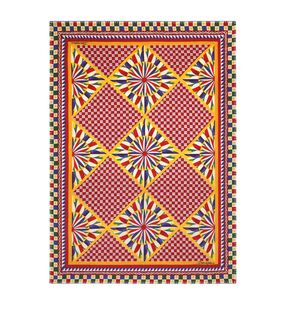 Dolce&Gabbana Casa Wool-Silk Carretto Print Throw 140cm x 180cm - British product
