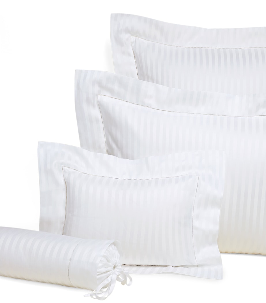 Pratesi square Oxford striped pillowcase 65cm x 65cm, imported from the UK