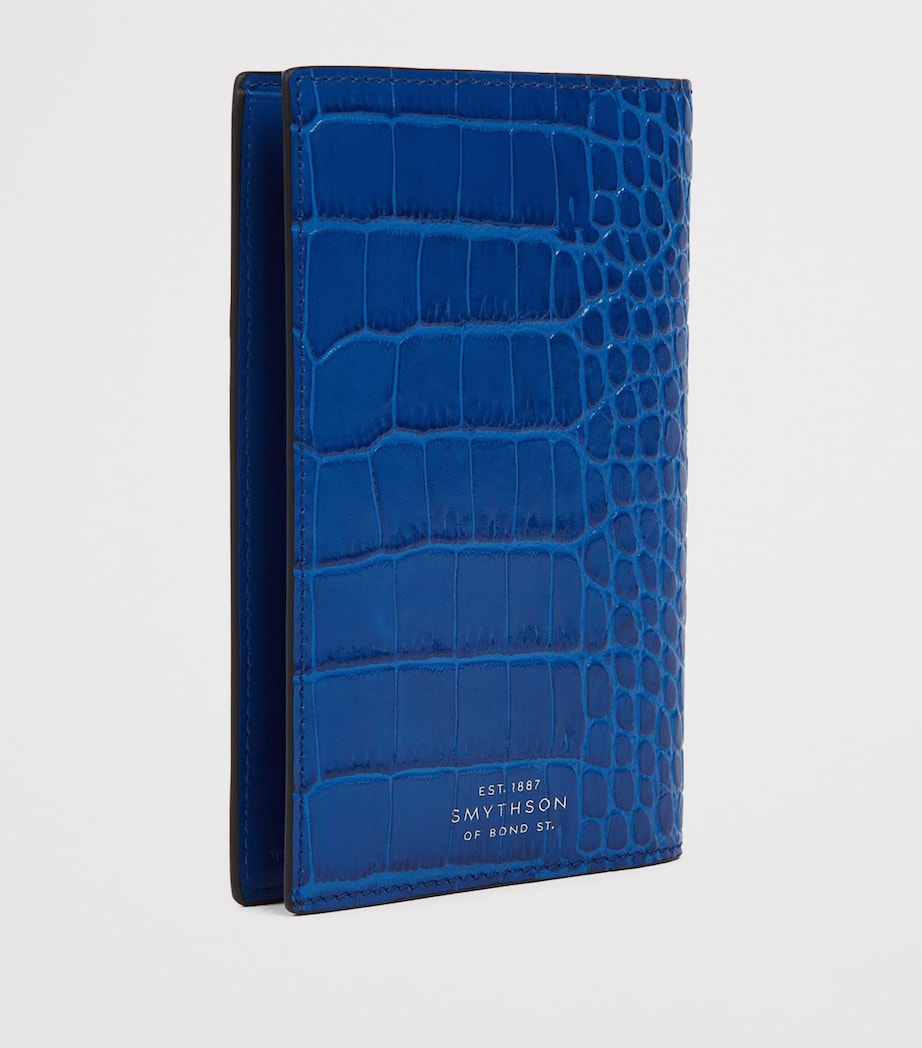 Smythson croc-embossed leather passport cover (British brand)