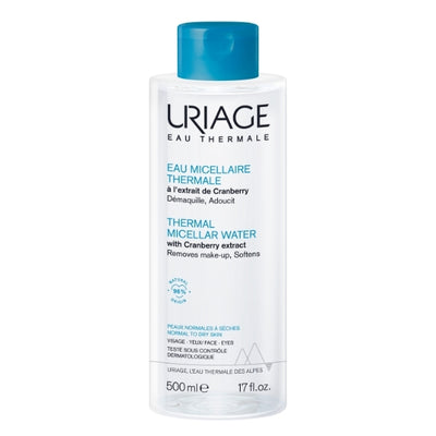 Uriage Thermal Micellar Water Normal to Dry Skin Face Cleanser 500ml