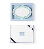 Small Serving Plate with Geometric Print and Black Edging, 28cm Diameter