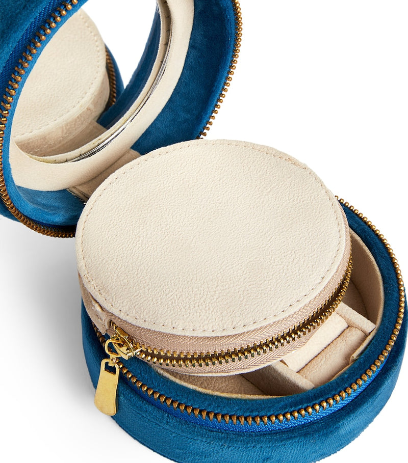 L'ATELIER NAWBAR velvet-lined jewellery box with zip fastening 11.5cm x 5.5cm, UK version
