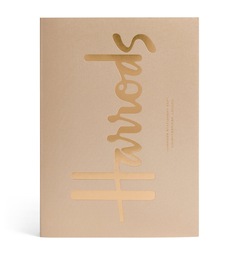 Lined Notebook with Metallic Gold Cover, 15cm x 10.5cm x 1.5cm