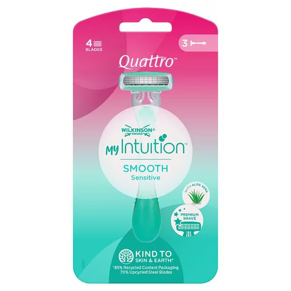 MyIntuition Quattro Sensitive Comfort razor 3 pack - British product