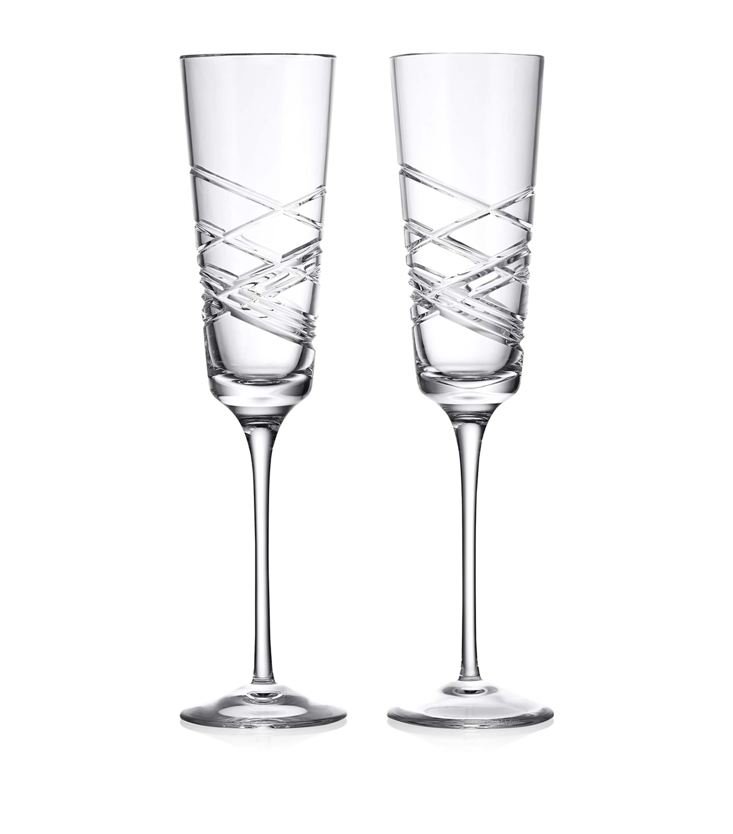 Waterford set of 2 crystal Aran champagne flutes 275ml (British brand)
