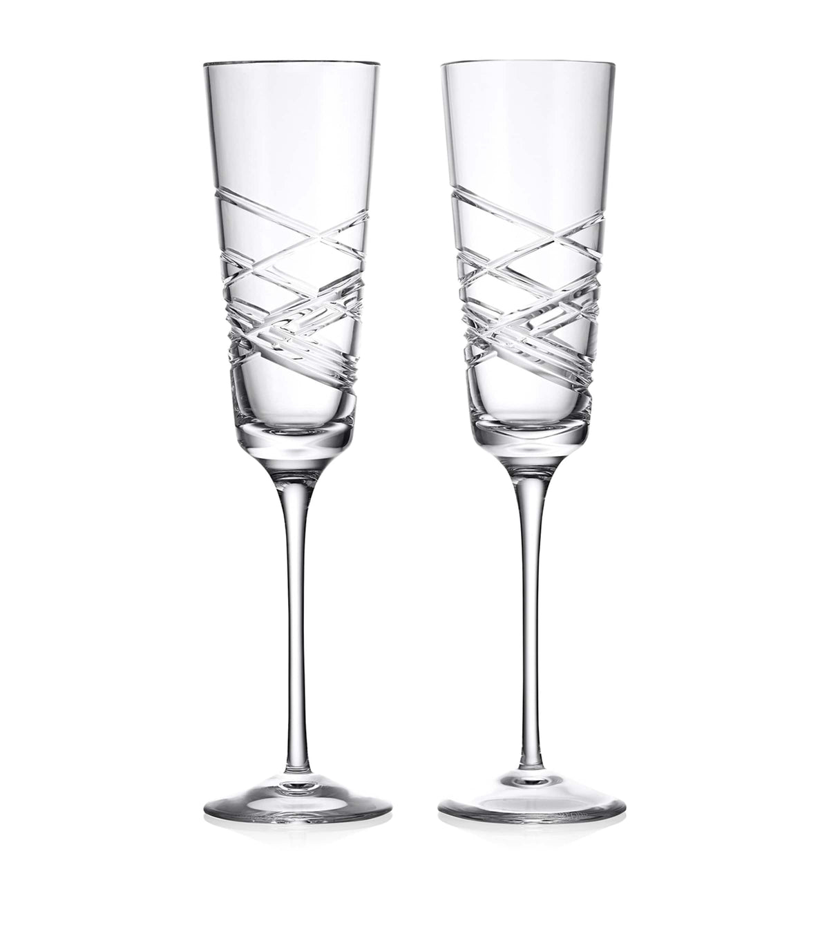 Waterford set of 2 crystal Aran champagne flutes 275ml (British brand)