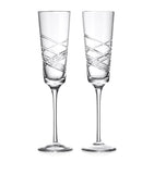 Waterford set of 2 crystal Aran champagne flutes 275ml (British brand)