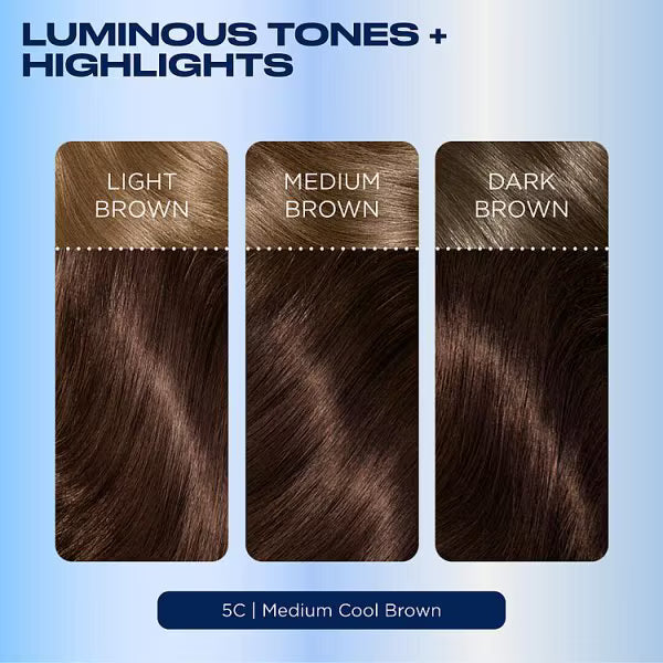 Clairol Nice'N Easy Permanent Hair Dye 5C Medium Cool Brown - British product