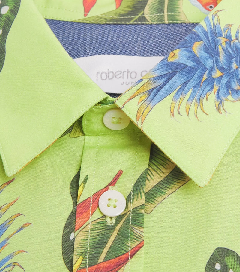 Roberto Cavalli kids tropical print shirt for 4-14 years, imported from the UK