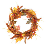 Livingandhome Autumn Wreath Golden Sorghum 50cm, imported from the UK