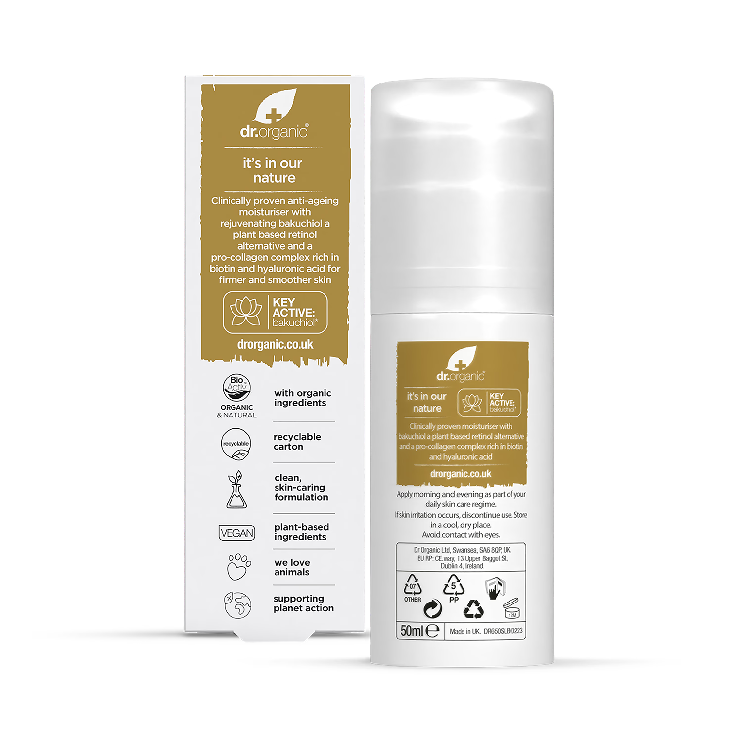 Dr Organic Pro Collagen Plus Bakuchiol Moisturiser - British product