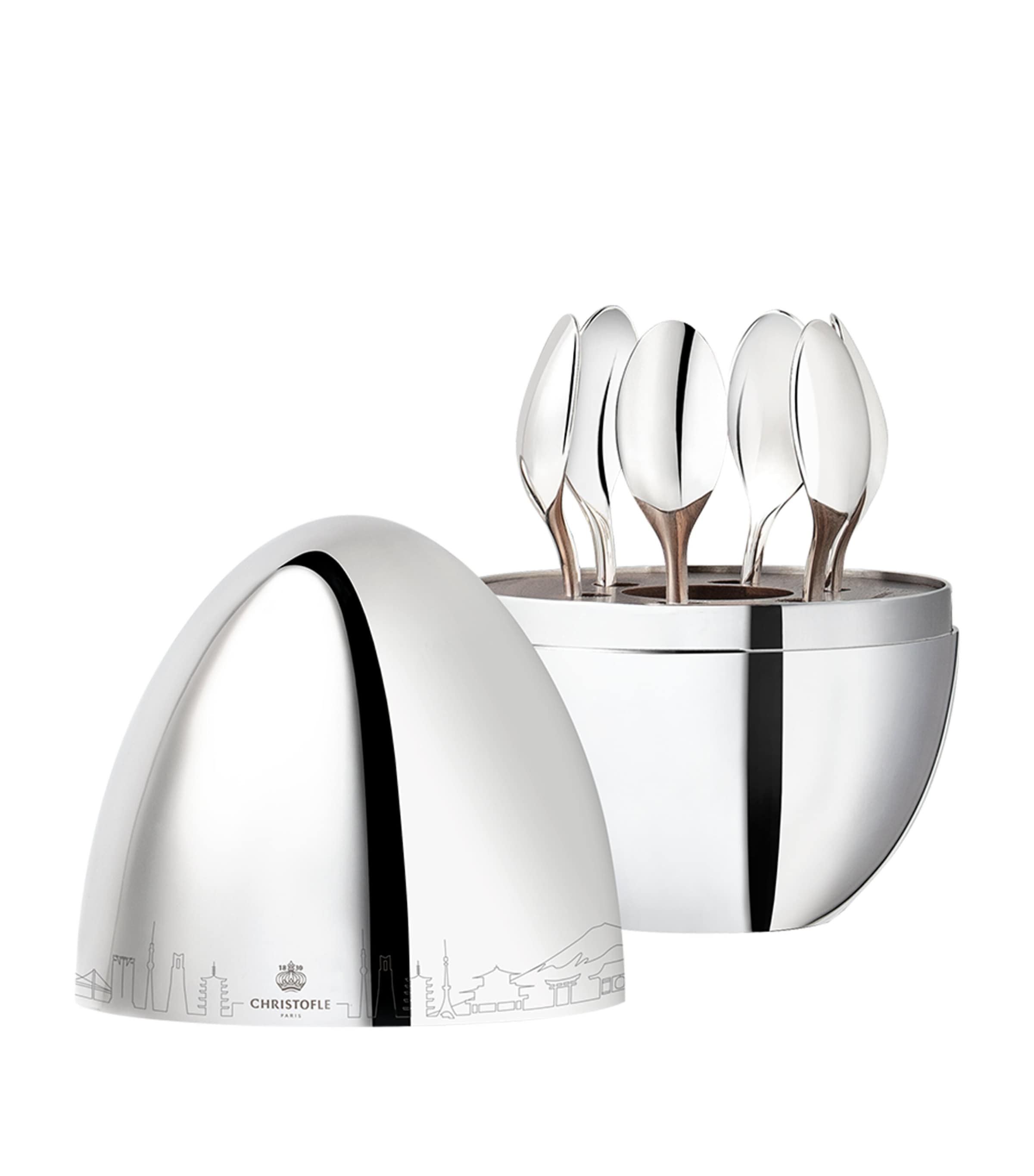 Christofle Mood Japan 6-Piece Espresso Spoon Canteen