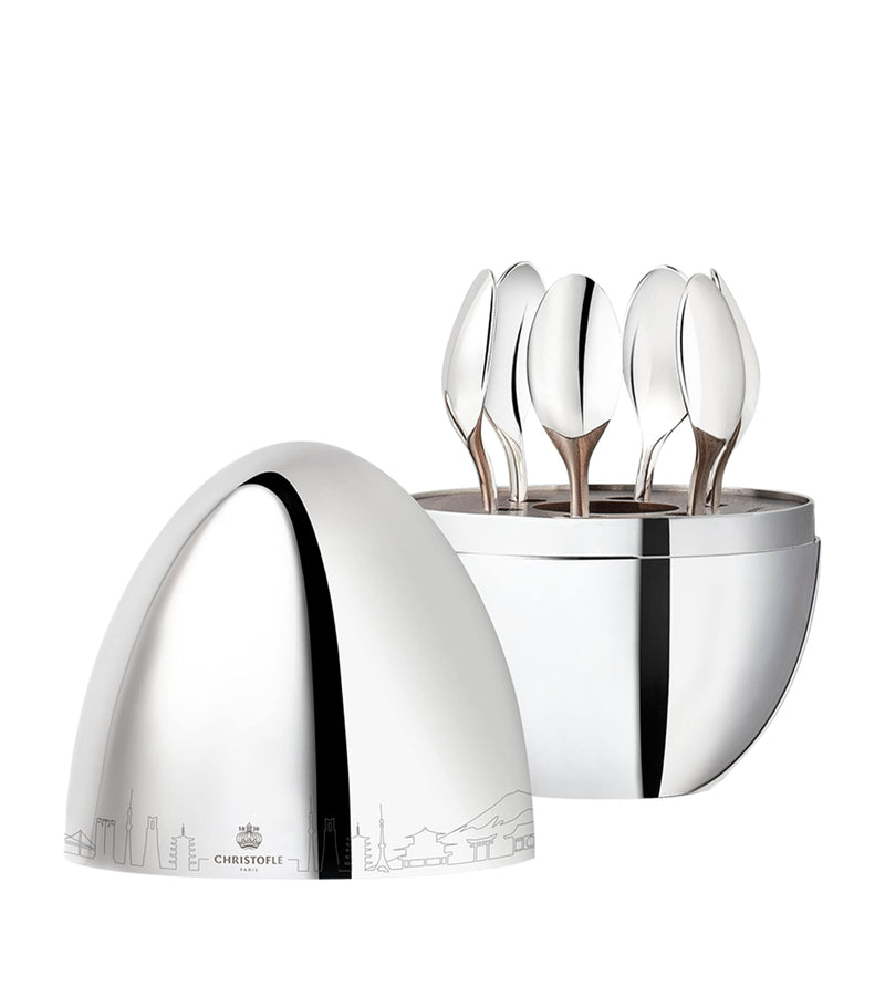 Christofle Mood Japan 6-Piece Espresso Spoon Canteen