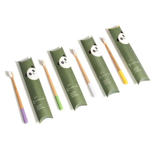 Truthbrush Bamboo Children's Toothbrush Cloud White Soft (British brand)