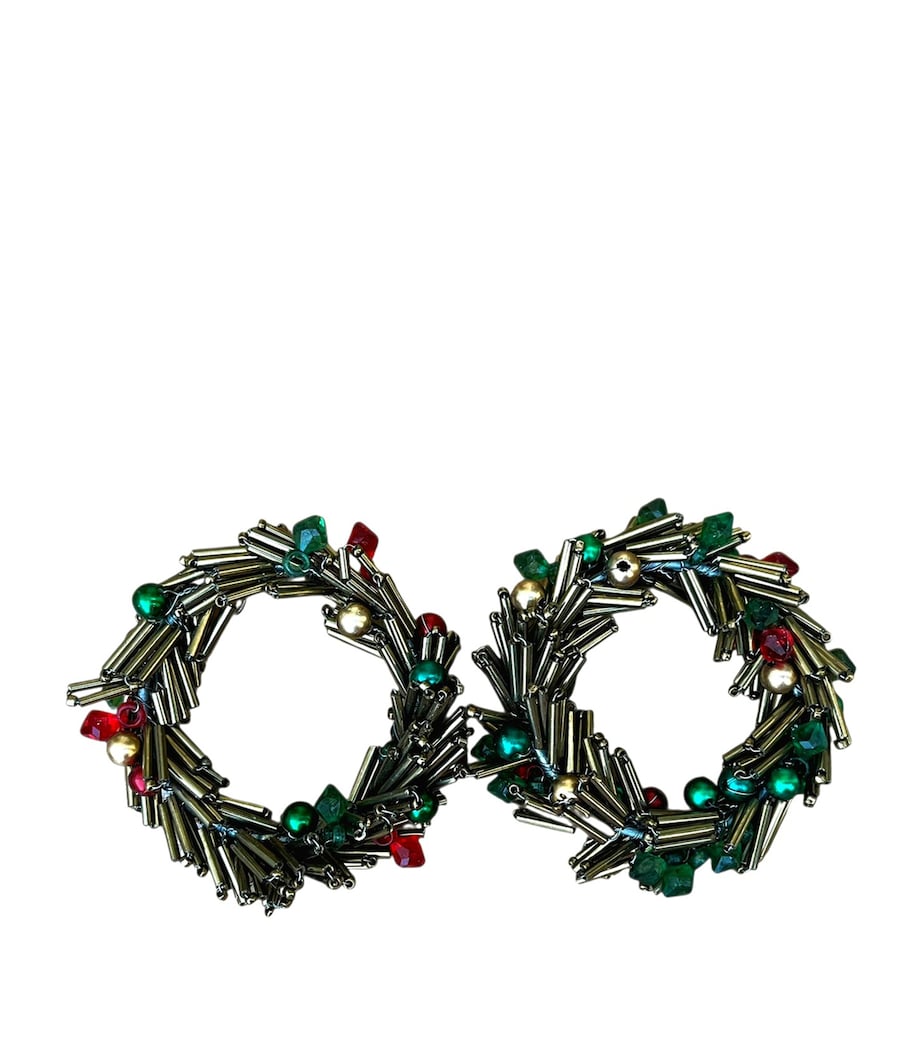 Les-Ottomans Beaded Christmas Napkin Rings (Set of 2)
