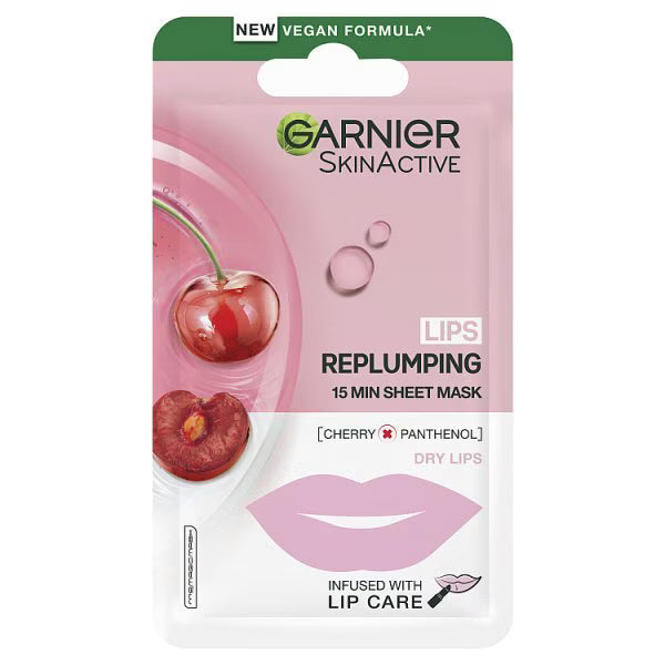 Garnier Moisture Bomb Cherry Lip Mask 5 Sheets, UK version