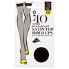Superdrug opaque satin hold up tights black (British brand)
