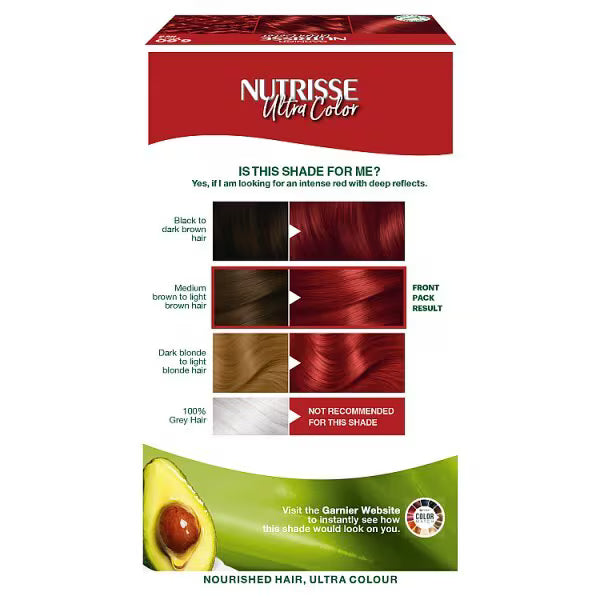 Garnier Nutrisse Ultra Color red hair dye 21g, UK version